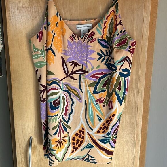 Cupcakes and Cashmere sleeveless top shoulder chain straps adjustable floral Med - Picture 4 of 15